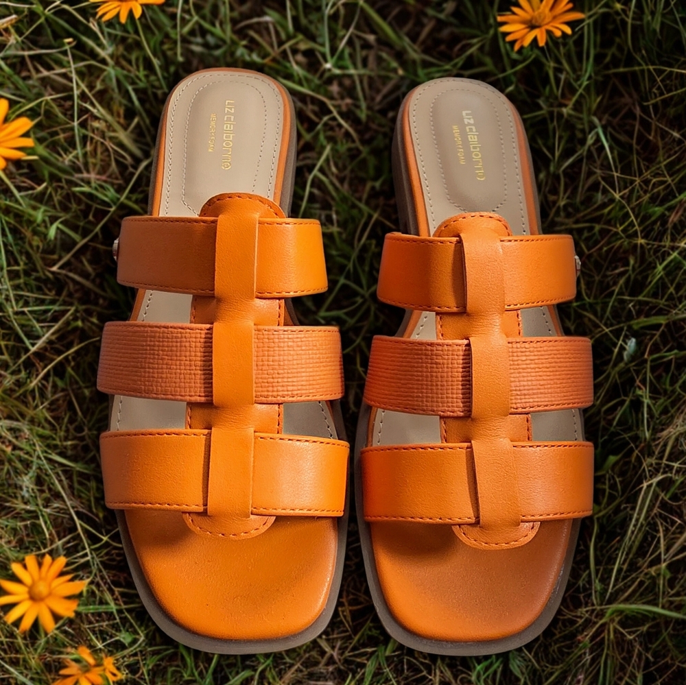 Liz Claiborne - Memory Foam Womens' Orange Sandals
